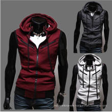 Stylish Men′s Zippered Men′s Sleeveless Hoodie Jacket